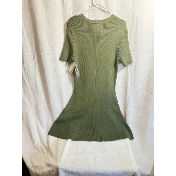 French Connection Women's Green Stretch Dress Size L – Short Length, Button - Picture 5 of 7